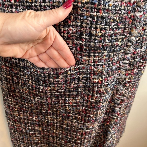 Talbots Women’s Sleeveless Shift Dress Size 14 Tweed Fringe Royalcore - Picture 7 of 15